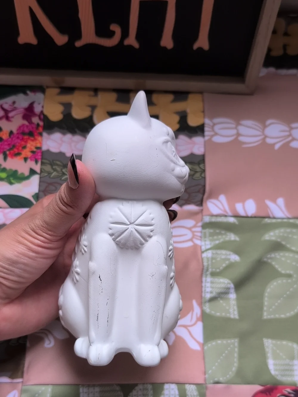 White DIY Ceramic Cat & Dog Figurine Set Halloween 🎃 Decor